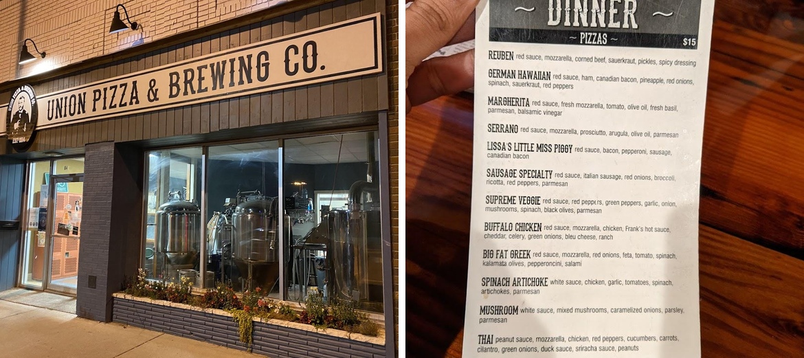 Union Pizza & Brewing Co. Menu