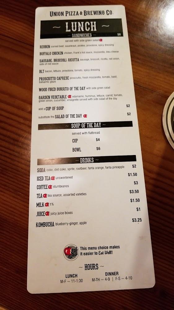 Union Pizza & Brewing Co. Menu image 2